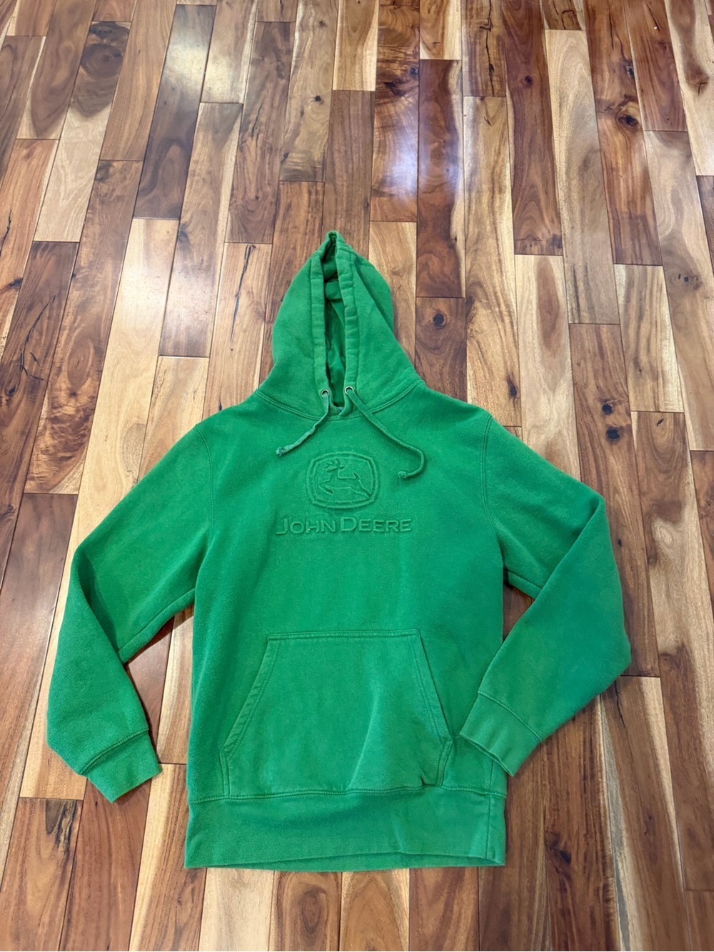 John Deere Green Crewneck Hoodie with Embossed Logo